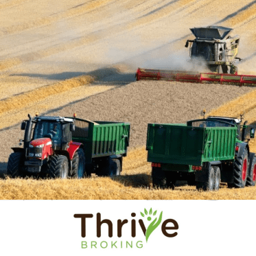 farming machines with thrive broking logo